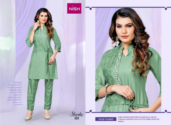 Nish Shweta Rayon Slub Designer Kurti Pent Collection